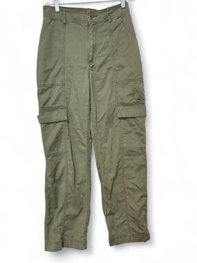 Abercrombie & Fitch high rise army green relaxed fit cargo pants 4